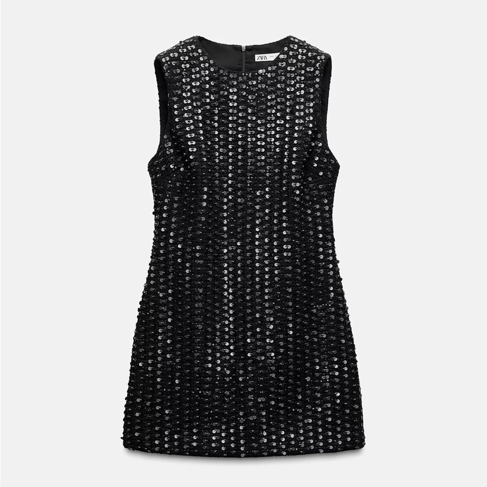 Zara Sparkling Black Mini Dress